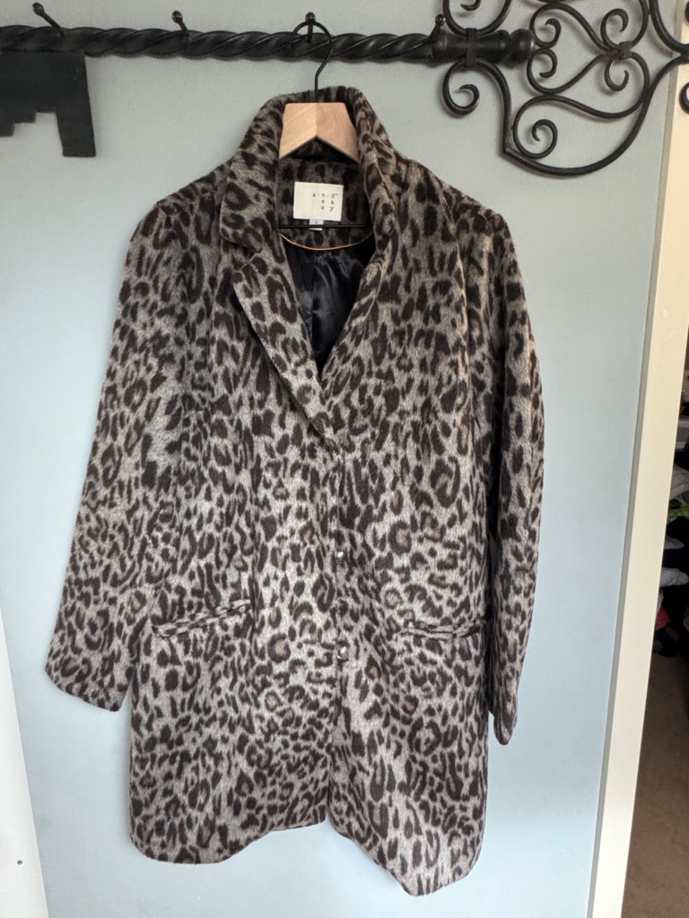 A New Day L Leopard Print Women's Coat - Taupe & Brown